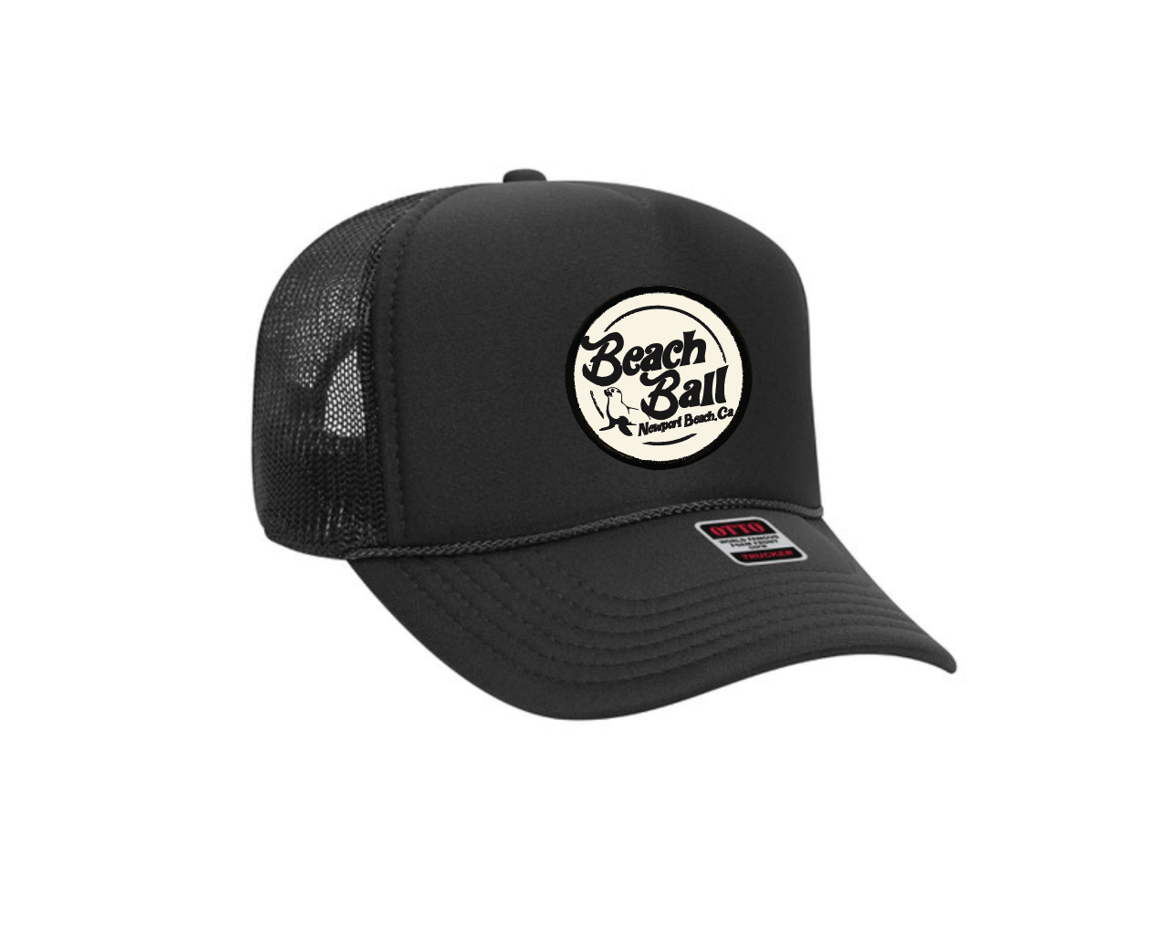 Black Baby Seal Trucker Hat